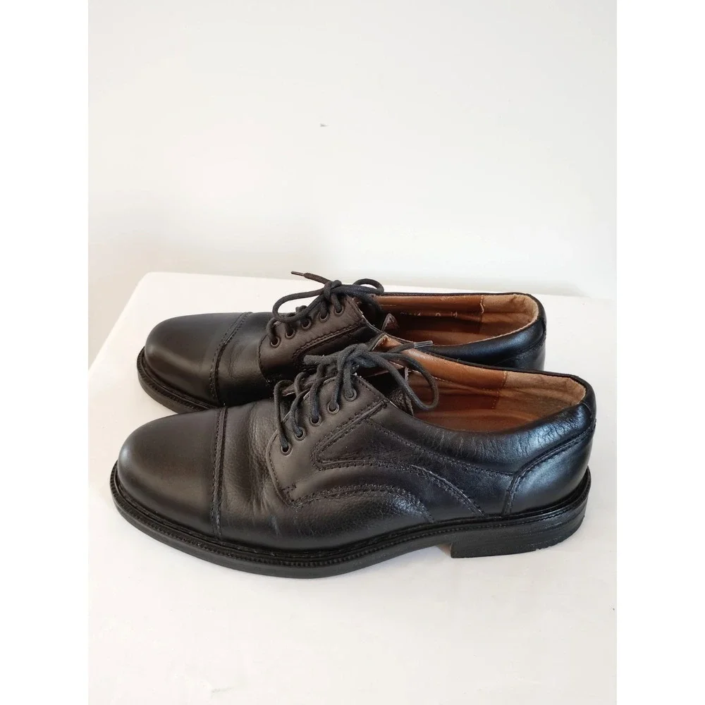 Jarman Italian Collection Black Leather Cap Toe Formal Dress Shoes Men 9M EUC
